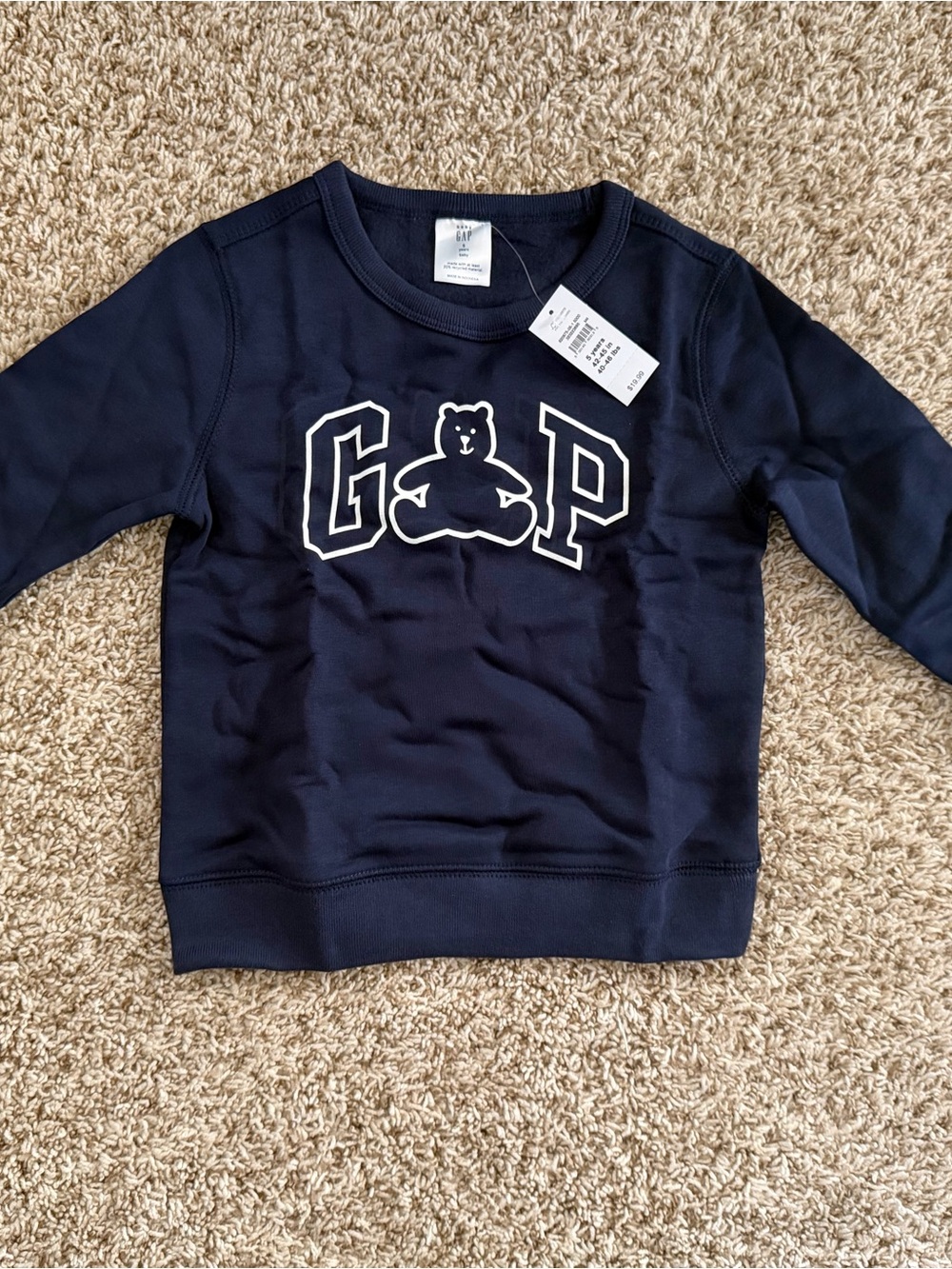 GAP Navy Bear Logo Pullover Sweatshirt